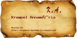 Krempel Annamária névjegykártya